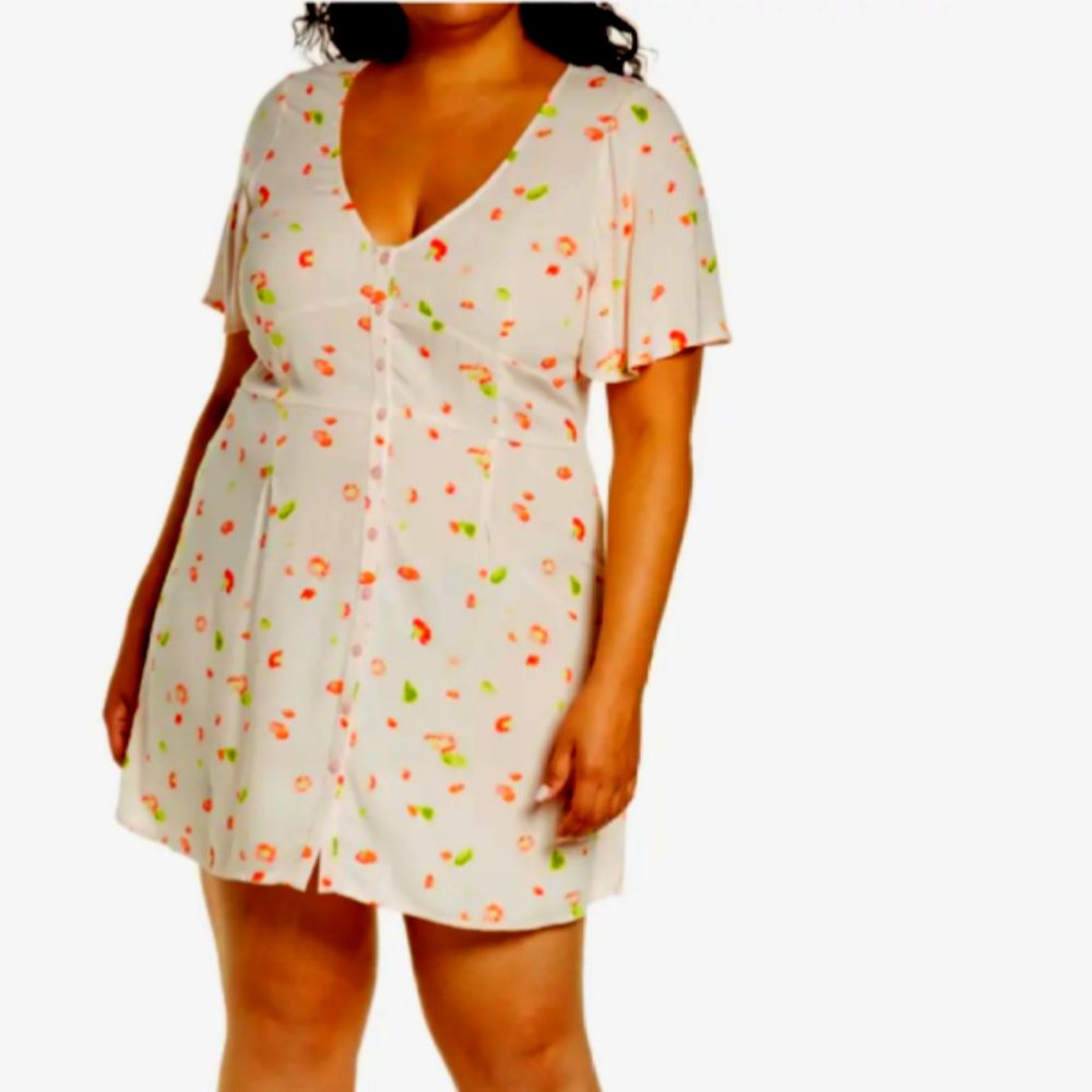 Pretty bp Floral Print Mini dress. NWOT 3X